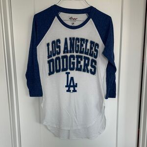 Kids Los Angeles Dodgers Blue and White Raglan Shirt